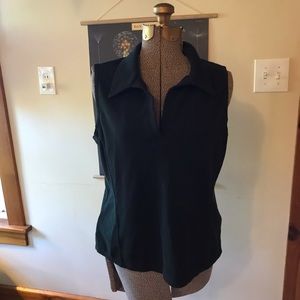Vintage Style Sleeveless Black Top